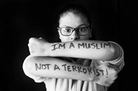 Ilustrasi foto bertuliskan, "I'm a muslim not terorist!"